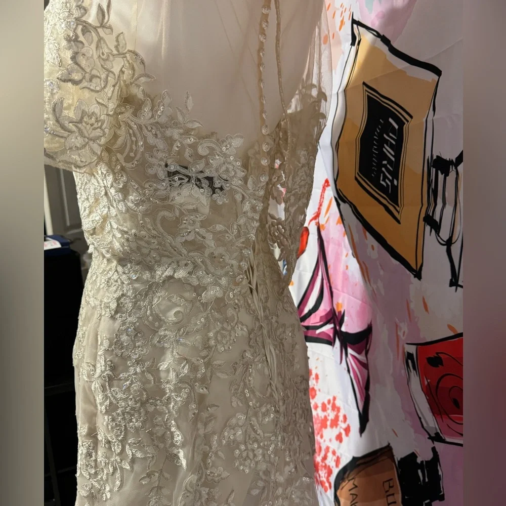 Maggie sottero embellished lace ivory wedding dress - Picture 9 of 11